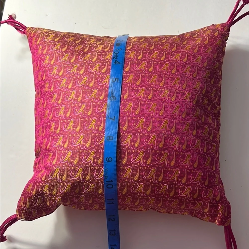 Vintage ABC Carpet & Home Pink and Gold Paisley Accent Pillow